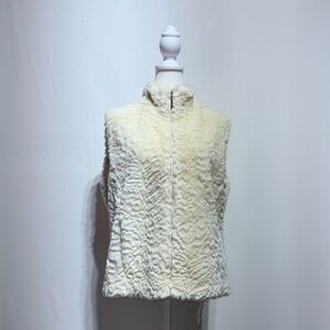 Coldwater Creek women’s faux fur ivory vest size medium